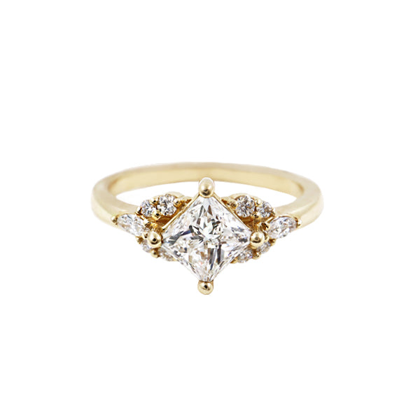Canadian Diamond Princess Cut Centre Custom Engagement Ring (34001)