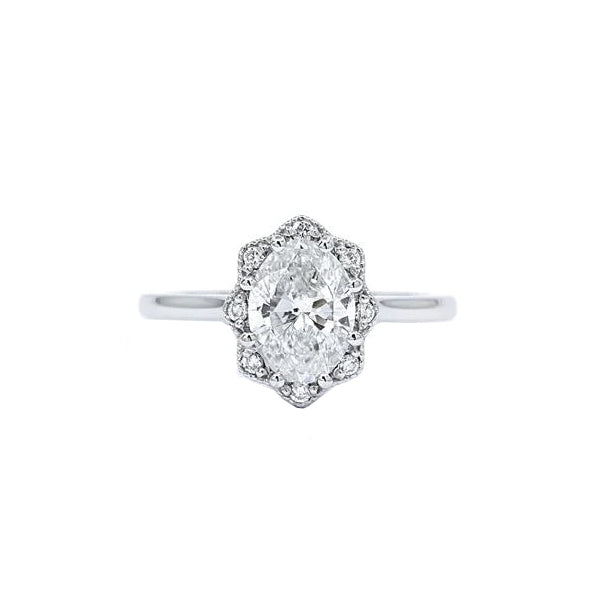 Diamond Antique Halo Custom Engagement Ring (34002)
