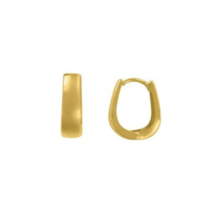 Gold Huggie Oval Hoop Earrings 5.5mmx14.7mm (34033)