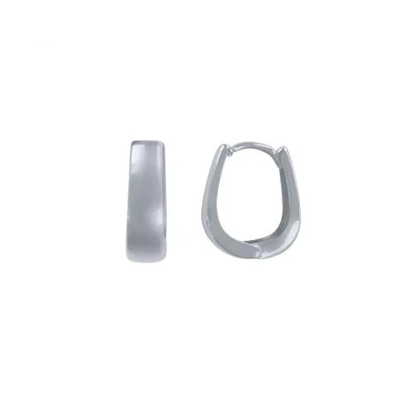 Gold Huggie Oval Hoop Earrings (34037)