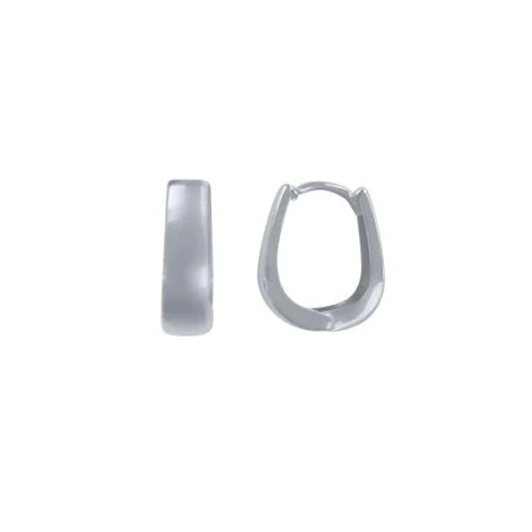 Gold Huggie Oval Hoop Earrings 5.5mmx14.7mm (34037)