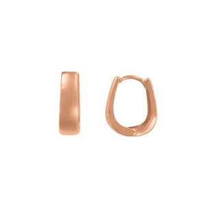 Gold Huggie Oval Hoop Earrings 5.5mmx14.7mm (34041)