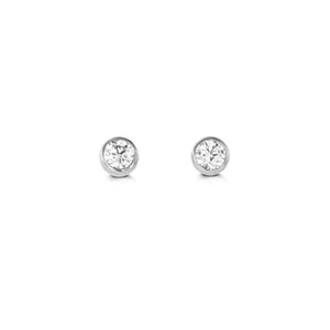 Gold Cubic Bezel Stud Earring (34723)