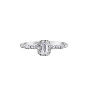 Diamond Emerald Cut Halo Engagement Ring .50ct (35162)