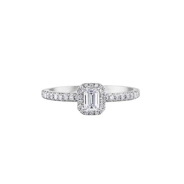 Diamond Emerald Cut Halo Engagement Ring .50ct (35162)