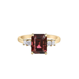 Canadian Maple Leaf Diamond and Garnet Ring (35199)
