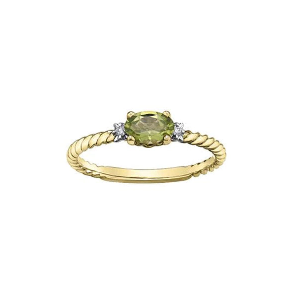 Genuine Peridot and Diamond Ring (35273)