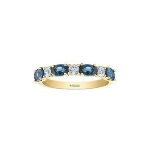 Canadian Maple Leaf Diamond and Sapphire Band (35275)