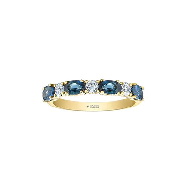 Canadian Maple Leaf Diamond and Sapphire Band (35275)