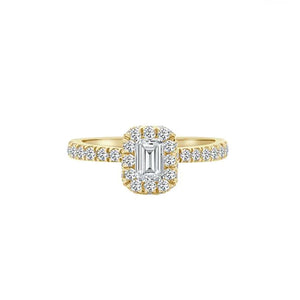 Diamond Emerald Cut Halo Engagement Ring (35317)