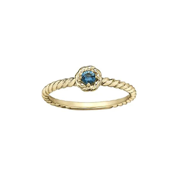 Genuine Blue Topaz Flower Ring (35427)