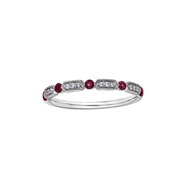 Genuine Ruby and Diamond Stackable Band (35441)