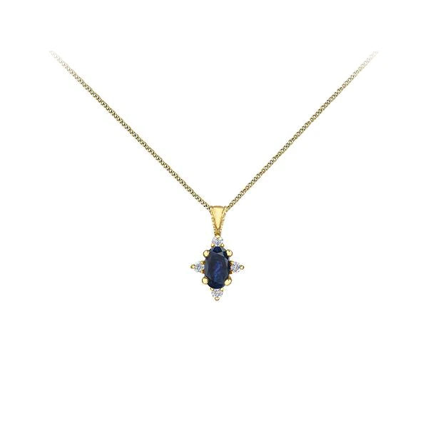 Genuine Sapphire and Diamond Pendant (36302)