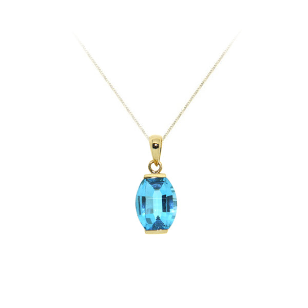 Genuine Blue Topaz Pendant (35771)