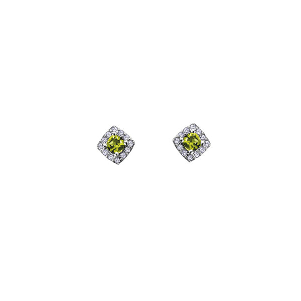Genuine Peridot and Diamond Earrings (34893)
