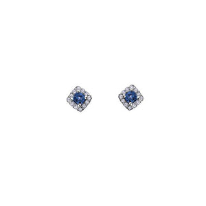Genuine Sapphire and Diamond Earrings (35073)