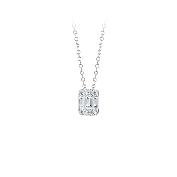 Diamond Baguette and Round Pendant (35314)