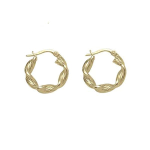 Gold Twist Hoop Earrings 17mm (35461)