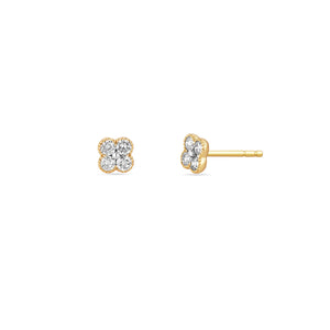 Diamond Flower Cluster Stud Earrings (36387)