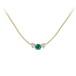 Canadian Maple Leaf Diamond and Genuine Emerald Necklace (34385)