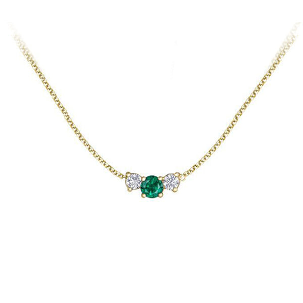 Canadian Maple Leaf Diamond and Genuine Emerald Necklace (34385)