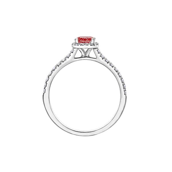 Genuine Ruby and Diamond Engagement Ring