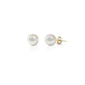 Genuine Pearl Stud Earrings - 6 to 6.5mm