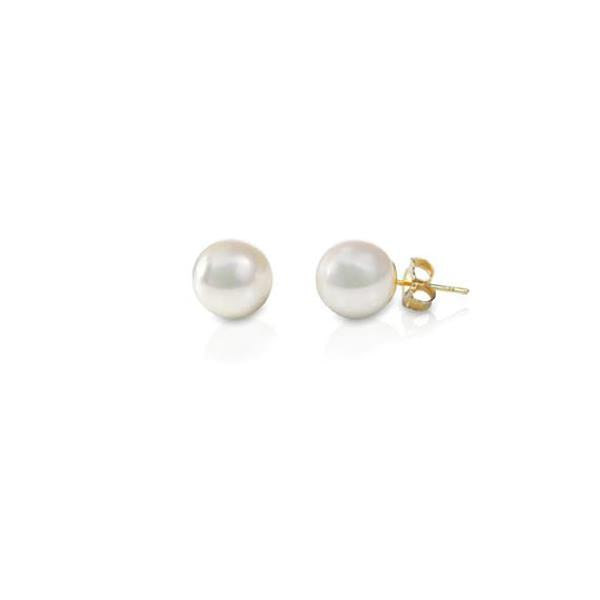 Genuine Pearl Stud Earrings - 6 to 6.5mm