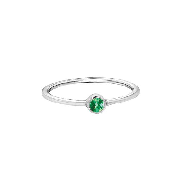 Genuine Emerald Birthstone Stackable Ring