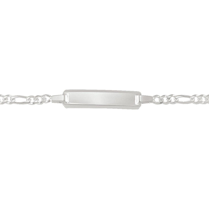 Sterling Silver Figaro Link ID Bracelet