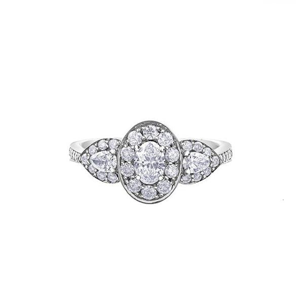Diamond Oval and Pear Engagement Ring (33418)