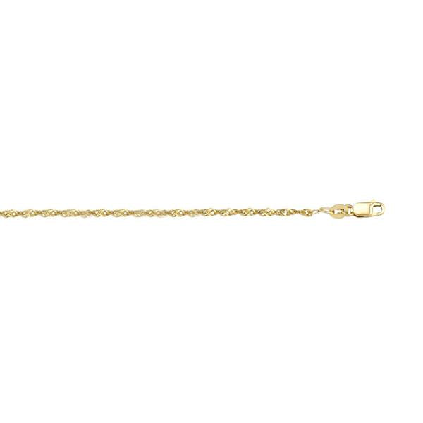 Gold Singapore Anklet 9.5 inch (34718)