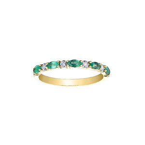 Genuine Emerald and Diamond Band