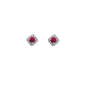 Genuine Ruby and Diamond Earrings