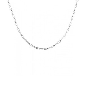 Sterling Silver Paper Clip Link Necklace 2mm 18in