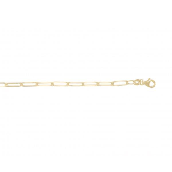 Gold Paperclip Link Bracelet 3mm 