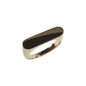 Gold Horizontal Bar Ring