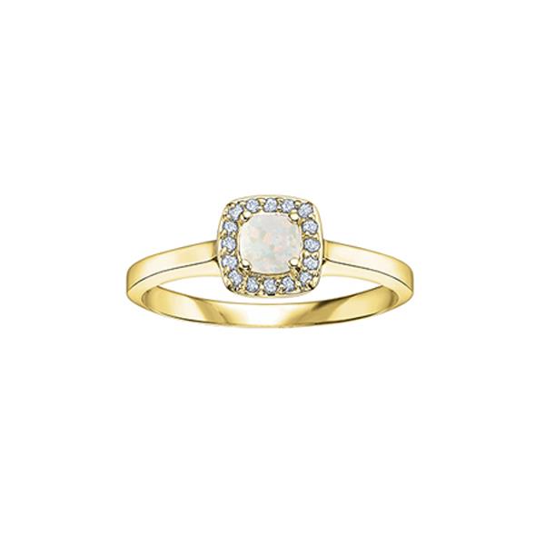 Genuine Opal and Diamond Halo Ring