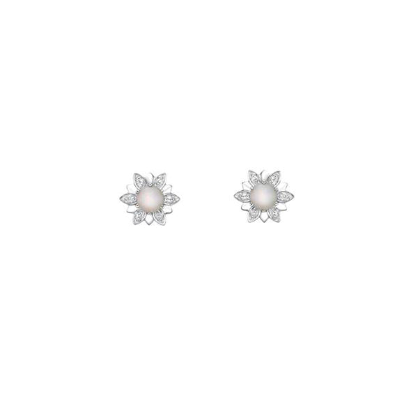 Genuine Opal and Diamond Earrings (35514)