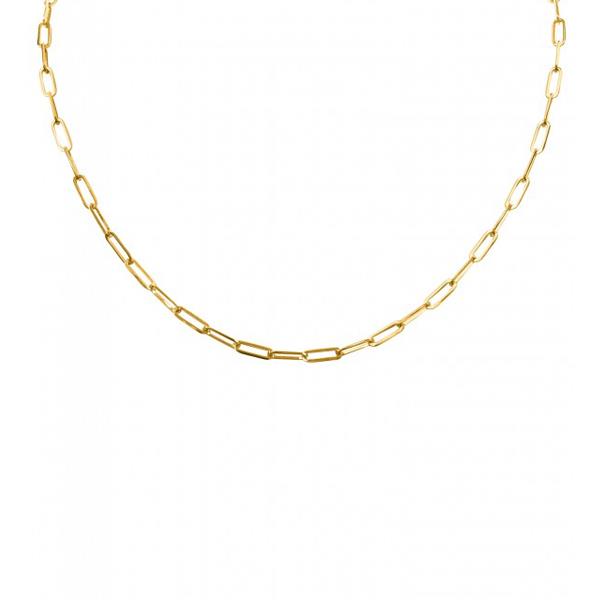 Gold Paper Clip Necklace 14k