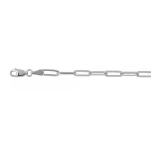Sterling Silver Paper Clip Link Bracelet 4.3mm 7.5in