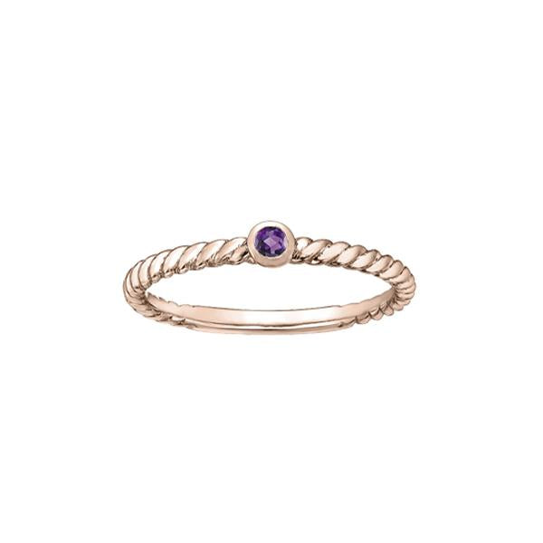 Genuine Amethyst Stackable Ring