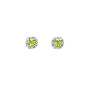 Genuine Peridot and Diamond Earrings