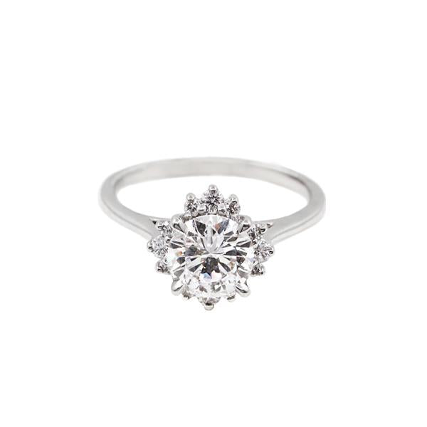 Diamond Custom Engagement Cluster Ring
