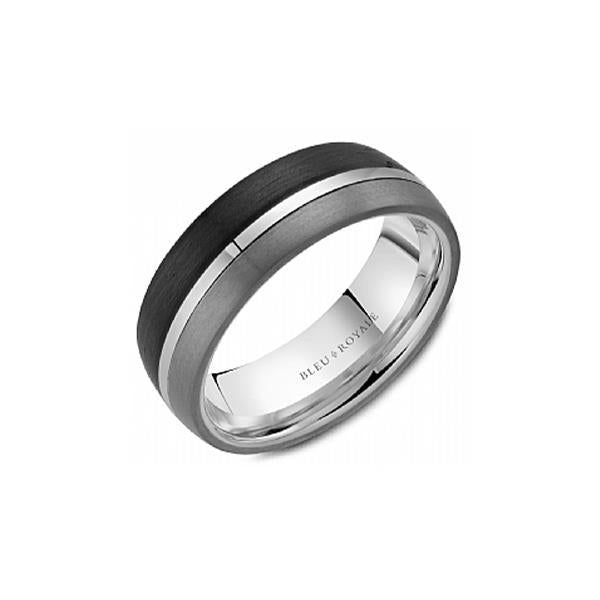 Gents Gold, Forged Carbon Fiber and Tantalum Wedding Band