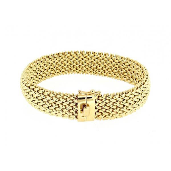Gold Fancy Mesh Link Bracelet