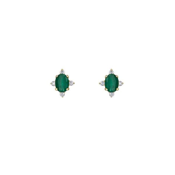 Genuine Emerald and Diamond Earrings 