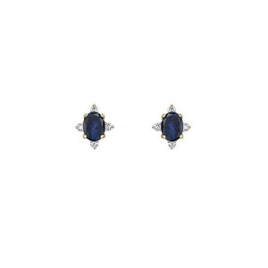 Genuine Sapphire and Diamond Earrings