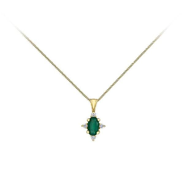 Genuine Emerald and Diamond Pendant