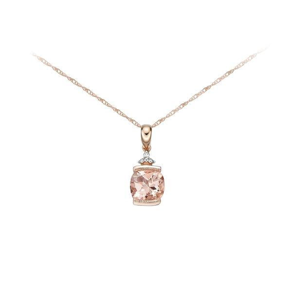 Genuine Morganite and Diamond Pendant (36329)